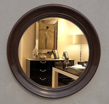 欧式现代简约美式镜浴室镜圆镜玄关防水卫生间镜化妆玄关装饰镜子