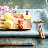 亿嘉 创意日韩式纯色餐具 陶瓷的筷托架枕厨房餐房摆台梵净正品