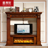 德利轩家具 欧式壁炉装饰柜1.8米遥控电壁炉架实木客厅电视柜8099
