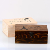 包邮zakka复古带锁收纳盒做旧木盒子原木色实木证件饰品盒礼品盒