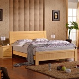 住宅家具床全实木松木床 实木床1.8米双人床1.5现代中式家具婚床