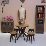 特卖实木组合桌椅整套五件套服装店休闲桌椅服装店衣架展示架
