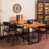 电脑桌铁艺复古组合实木特价松木金属美式乡村铁组装书架办公桌
