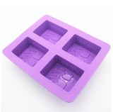 韩国4连树长方形 幸福树DIY硅胶手工皂模具