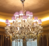 施华洛世奇水晶吊灯奢华欧式蜡烛水晶灯具灯罩玻璃弯管吊灯饰