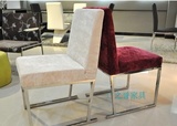 厂家直销简约现代不锈钢时尚餐椅 酒店椅子可拆洗绒布椅小户型
