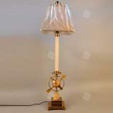 美式欧式云石台灯 客厅卧室灯 复古做旧金属大理石台灯 欧式风格