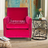 客厅休闲单人位布艺沙发椅美式乡村风格沙发北欧现代简约老虎椅