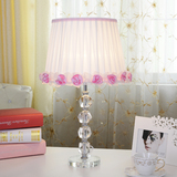 欧式别墅奢华水晶台灯 美式现代客厅卧室床头婚庆灯水晶玫瑰台灯
