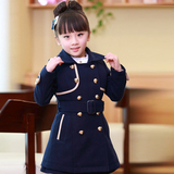 童装毛呢外套女冬装2015冬季新款女童外套韩版中长款儿童风衣上衣