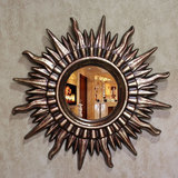 北欧简约现代客厅餐厅玄关太阳装饰镜沙发背景墙壁挂贴墙浴室挂镜