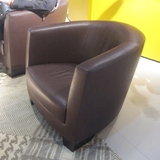 北欧高档单人沙发椅 真皮磨砂皮书房客厅咖啡馆设计师皮布艺沙发