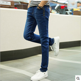 2016春男士牛仔裤 修身型韩版男裤子 弹力学生小脚裤 长裤