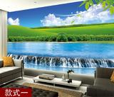 风景山水壁画壁纸客厅沙发电视背景墙画墙纸大型装饰画3D立体无缝