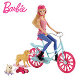 美泰芭比娃娃Barbie狗狗骑行套装CLD94女孩生日礼物过家家套装