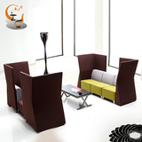 布艺沙发酒店会客单人休闲办公组合沙发个性创意咖啡餐厅卡座椅子