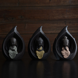 创意陶瓷小和尚家居倒流香炉香炉陶瓷塔香达摩弥勒佛创意香道摆件