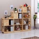 实木书架松木落地书柜特价儿童储物架宜家自由组合置物架简易货架