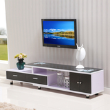 新品 钢化玻璃电视柜简约伸缩木质电视机柜现代组合时尚环保