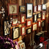 奢华大尺寸实木照片墙复古相框创意组合画客厅挂墙欧美式相片壁画