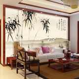 中式水墨竹子复古壁纸大型壁画客厅电视背景墙壁画无纺布无缝墙布