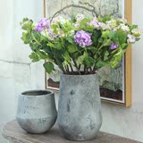 仿水泥做旧复古陶瓷花瓶客厅摆件 创意个性做旧陶瓷花盆花器批发