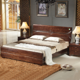 简约现代中式床 纯实木床 新古典全实木白蜡木1.8米双人床 包邮