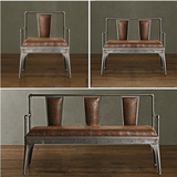 美式LOFT工业风复古做旧铁艺沙发卡座咖啡厅酒吧休闲餐椅靠背椅子
