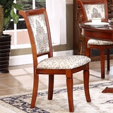 欧式实木餐桌椅子组合 酒店软包布艺餐椅 简约现代低靠背休闲椅子
