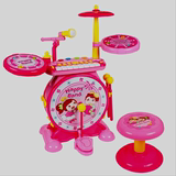 宝丽儿童爵士鼓架子鼓敲打乐器儿童乐器音玩具儿童电子琴带麦克风