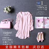 韩国16夏 新品上衣女 淑女气质款 圆领雪纺衬衫  NW6MB825