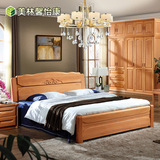 美林 家具纯实木床全榉木双人床1.8储物床简约现代单人床1.5米