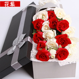 11朵红香槟玫瑰花礼盒鲜花速递同城花店杭州北京西安重庆送女友