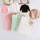 秋冬季新款女童装2-3-4岁小女孩子穿韩版时尚立领纯棉毛衣打底衫