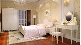 简约欧式田园风韩式双人床1.5m1.8m实木床白色高箱床框架床家具