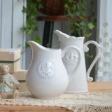暖暖半岛 欧式浮雕经典陶瓷水壶插花瓶 花器 摆设 装饰 两款