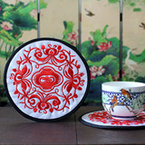 送老外的中国风特色小礼物绣花刺绣杯垫新房子客厅小装饰用品