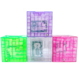 乐婴坊 方型迷宫球 透明水晶倒珠迷宫 奇特创意礼盒儿童益智玩具