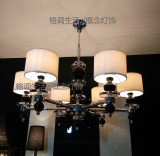 高档奢华8头后现代时尚新中式黑色客厅餐厅卧室水晶吊灯新古典灯