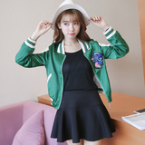 韩版新品秋款棒球服外套时尚绣花学生装上衣大码女装宽松显瘦潮装
