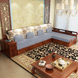 金隆凰 实木沙发 现代中式沙发组合 全实木转角沙发 进口水曲柳