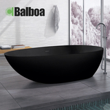 巴博 1.7米工程款 水滴形人造石浴缸 黑色大浴缸 黑色 9953B