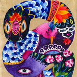 水彩手绘插画 奇趣动物花卉抽象图案等 创意装饰画参考素材C159