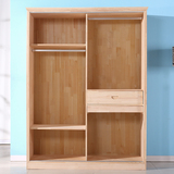松木衣柜实木衣柜2.3.门组装儿童整体木质衣柜衣橱现代大衣柜定制
