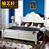 楠艺轩 田园白色全实木床1 8米双人床香柏木卧室实木欧式床1.8米