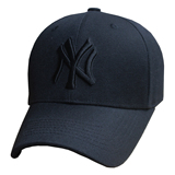 韩版MLB洋基队棒球帽 黑色NY帽子 潮款嘻哈帽秋冬户外女士鸭舌帽