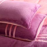 加厚法莱绒床上四件套床笠款床单法兰绒珊瑚绒简约1.5纯色1.8m2.0