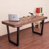 美式乡村实木办公桌  铁艺复古做旧工作桌 简约实用铁艺办公桌
