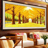 印花十字绣黄金满地全景新款客厅2米大幅刺绣风景系列十字绣画3米