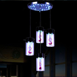 新款天鹅高档LED餐厅灯具现代玻璃灯水晶吊灯简约灯饰4头灯饰个性